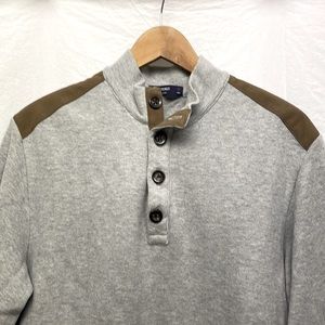 Sweater with suede detail